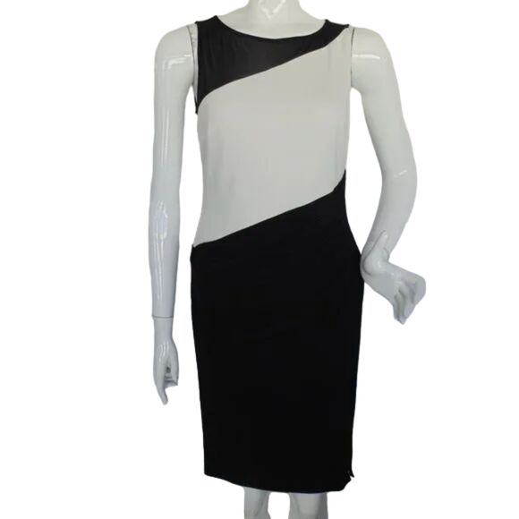 LRL Dress, 4, Black/White, Mesh/Illusion Neckline, Sleeveless, Career/Workwear - Picture 1 of 16